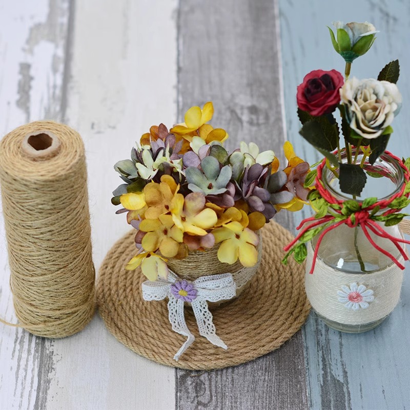 Cordas de yute atadas de cuerda trenzadas a mano lámpara retro tela de lino DIY gatos material de escalada decoración de cuerda