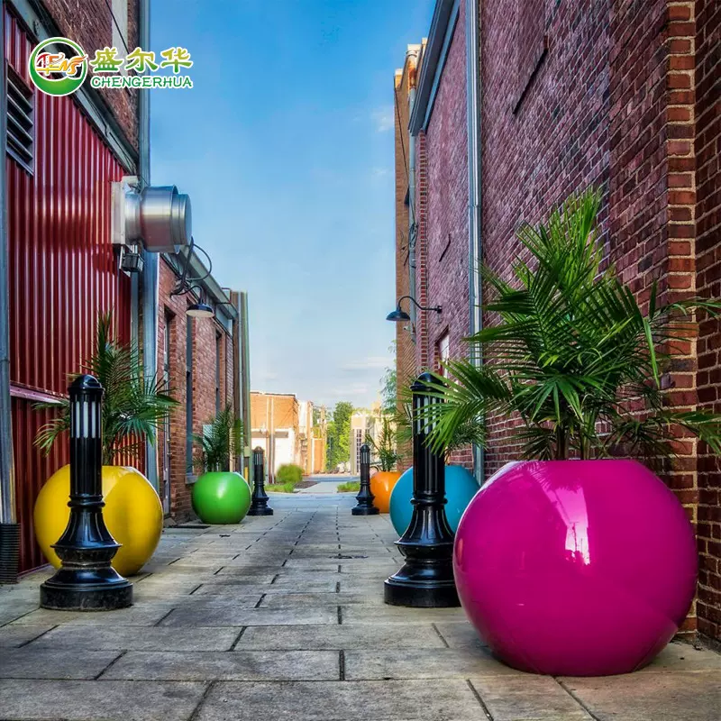 玻璃钢花盆美陈落地大花缸花瓶景观户外商场别墅酒店艺术装饰摆件