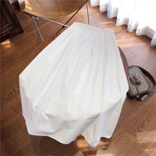 高腰白色休闲半身裙女夏季小个子显瘦百褶伞裙梨型a字长裙