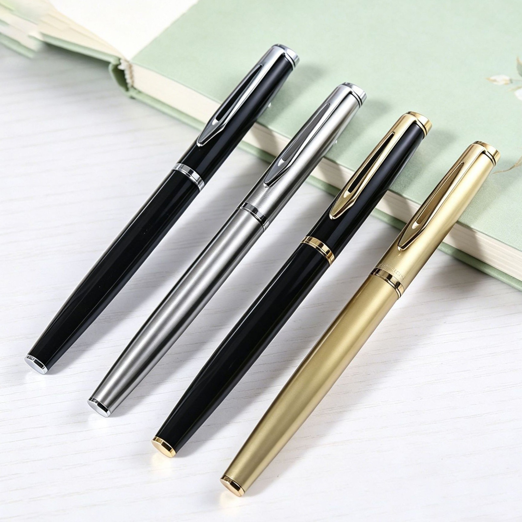 Business-style metal ballpoint pen with laser logo, office meeting ballpoint pen, promotional gel pen, direct from the manufacturer