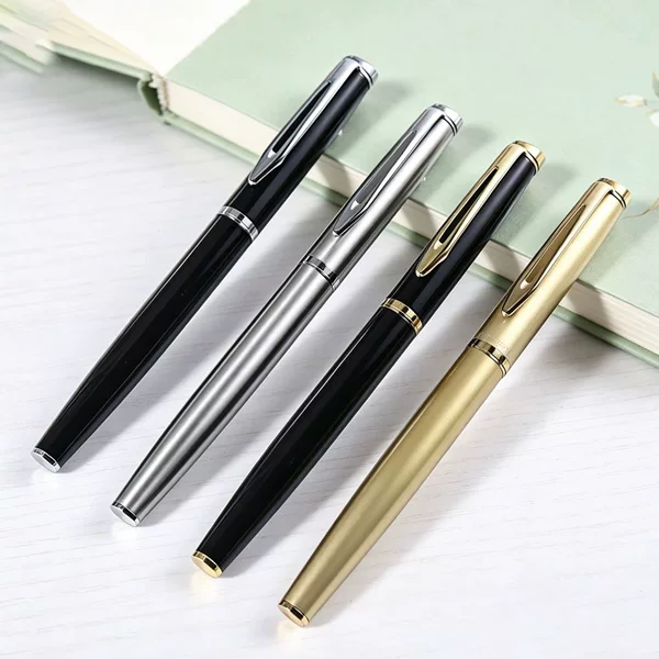 Business-style metal ballpoint pen with laser logo, office meeting ballpoint pen, promotional gel pen, direct from the manufacturer