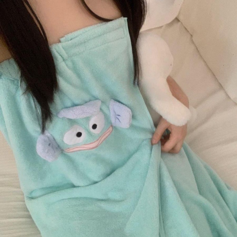 광대 물고기 3 조각 목욕 타월 3 조각 소녀의 심장 귀여운 흡수성 목욕 원피스 목욕 타월 드라이 헤어 캡 착용