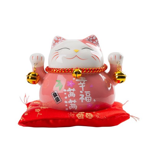Lucky Cat Ceramic Home Ornaments Creative Japanese Lucky Cat Small Piggy Bank Shop Opening Event Gift Wholesale