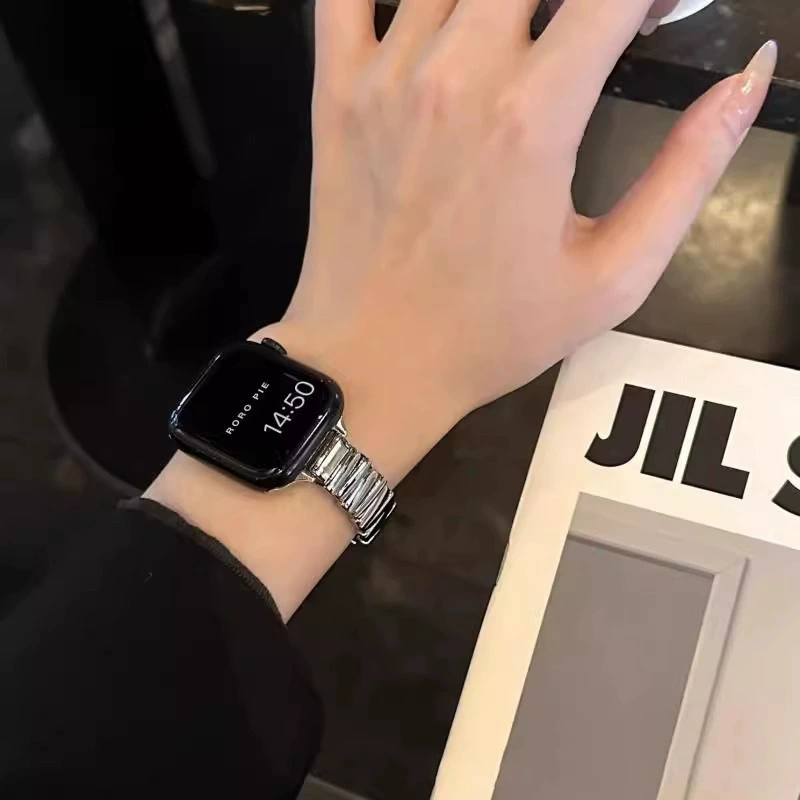 Подходит для AppleWatch, металлический ремешок для часов, асимметричная пряжка-бабочка S78910, простой ремешок для часов Apple iWatch