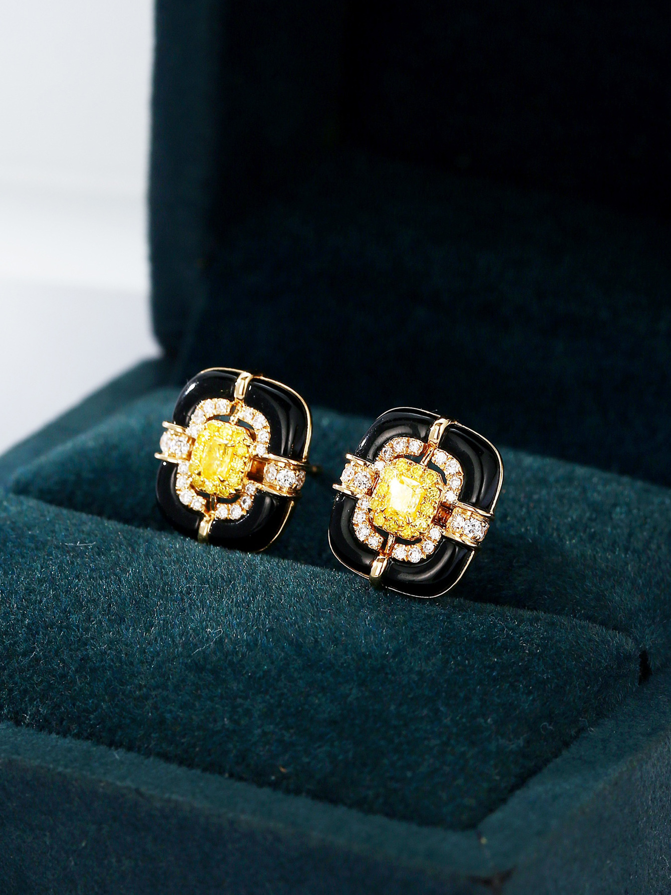Square Stud Earrings Titanium Steel Hip Hop Style For Unisex_voghion.com