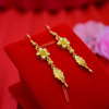 Vietnam Shakin Flower Petal Earrings brass Gold-plated Flower Leaf Earrings have more cash than can be accounted for lady fashion Jewelry