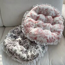 韩式田园碎花双层纱馒头垫坐垫榻榻米垫椅垫子座垫餐椅子透气柔软