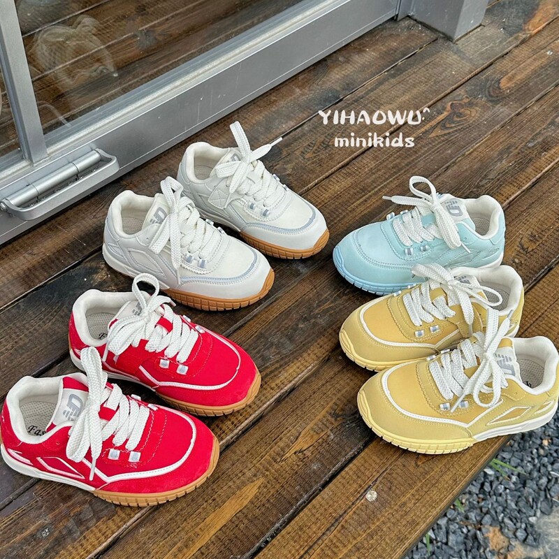 Children's Sports Shoes 2026 Spring and Autumn New Model Boys' Breathable Non-Slip Basketball Shoes for Older Kids Versatile Solid Color Running Shoes