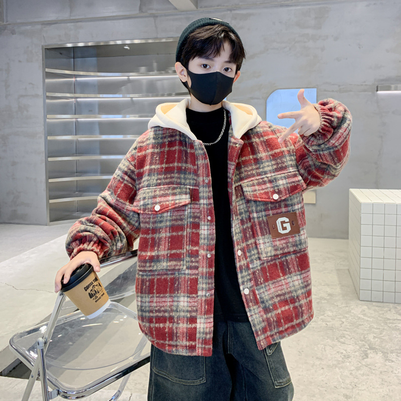 소년 코트 가을과 겨울 2024 새로운 겨울 소년 코트 큰 어린이 가을 면화 패딩면 패딩 재킷 도매