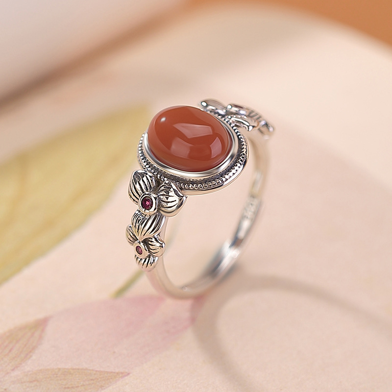 Nhẫn bạc S925 vintage họa tiết hoa cổ điển, có thể điều chỉnh độ mở — Một mảnh