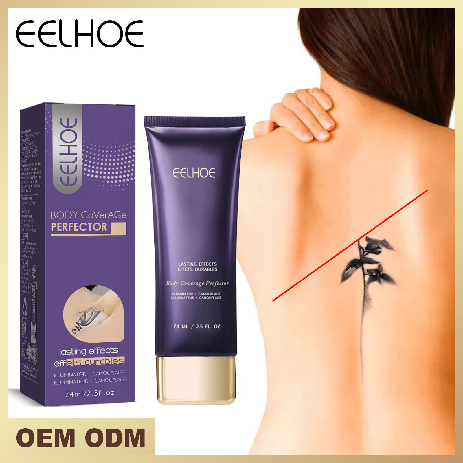 Eelhoe Tattoo Concealer Waterproof Concealer for Covering Body Tattoos, Birthmarks, Moisturizing, Whitening, and Invisible Concealing