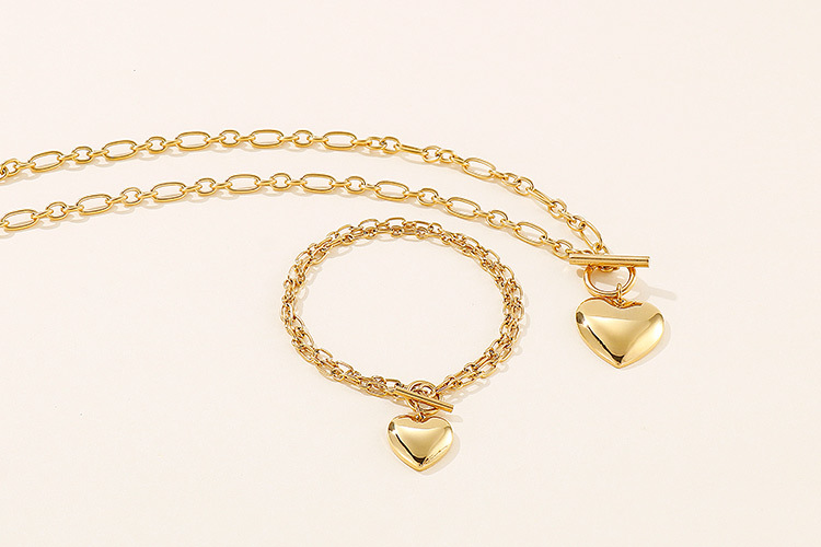 European and American OT buckle heart necklace bracelet heart-shaped O-chain stainless steel suit