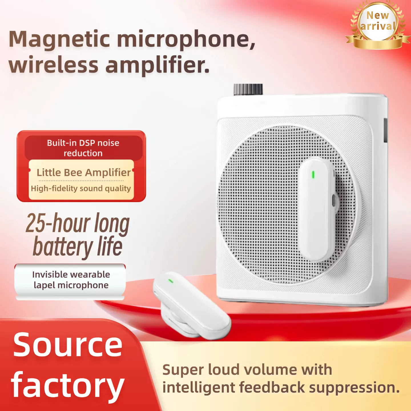 跨境无线领夹式小蜜蜂扩音器M29教师上课讲麦克风大音量导游喇叭