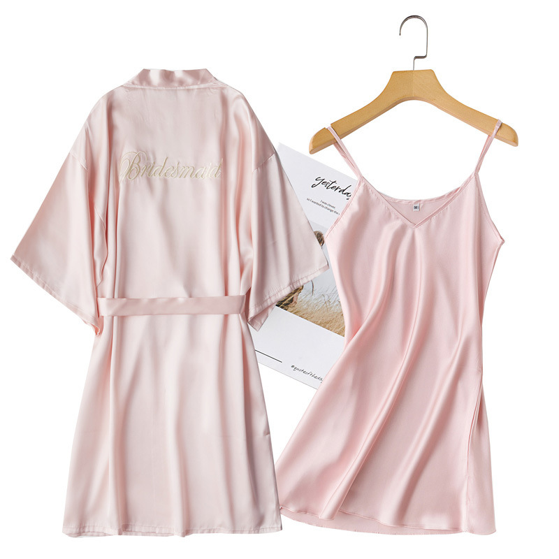 반팔 신부 들러리 + 서스펜더 핑크