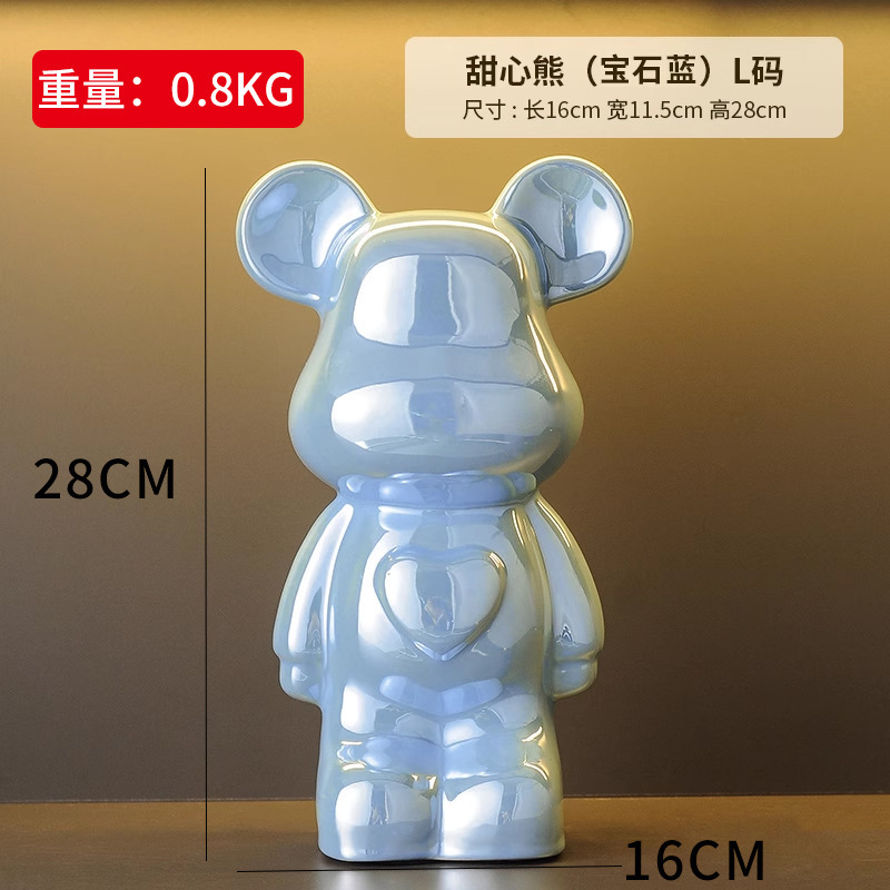 卸売セラミック暴力的なクマの装飾品、貯金箱、リビングルームの軽奢で高級な新築祝いの装飾、ワインキャビネットの装飾品|undefined