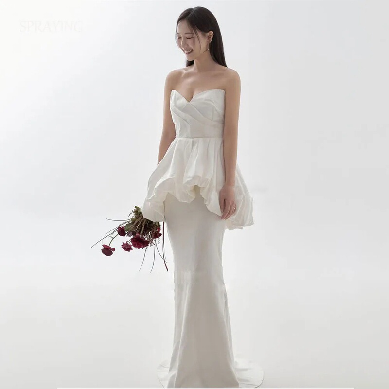Korean-style design, strapless, figure-hugging, lightweight wedding dress, 2026 new collection, sexy, elegant, fashionable, and trendy evening gown – manufacturer Korean-style design, strapless, figure-hugging, lightweight wedding dress, 2026 new collection, sexy, elegant, fashionable, and trendy evening gown – manufacturer