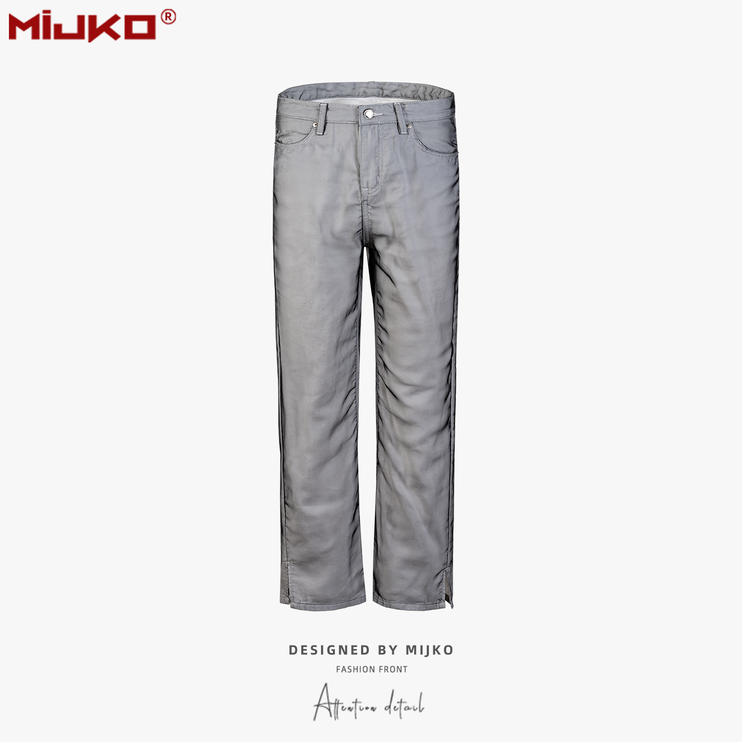 High Street Double Layer Mesh Tide Small Straight Jeans