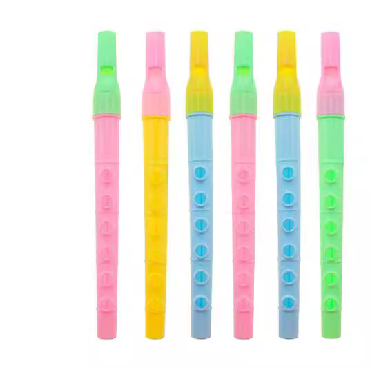 Large Size Six Holes Small Vertical Flute Plastic Flute Creative Blowing Music Early Education Toy Activity Gift Small Prize Wholesale 