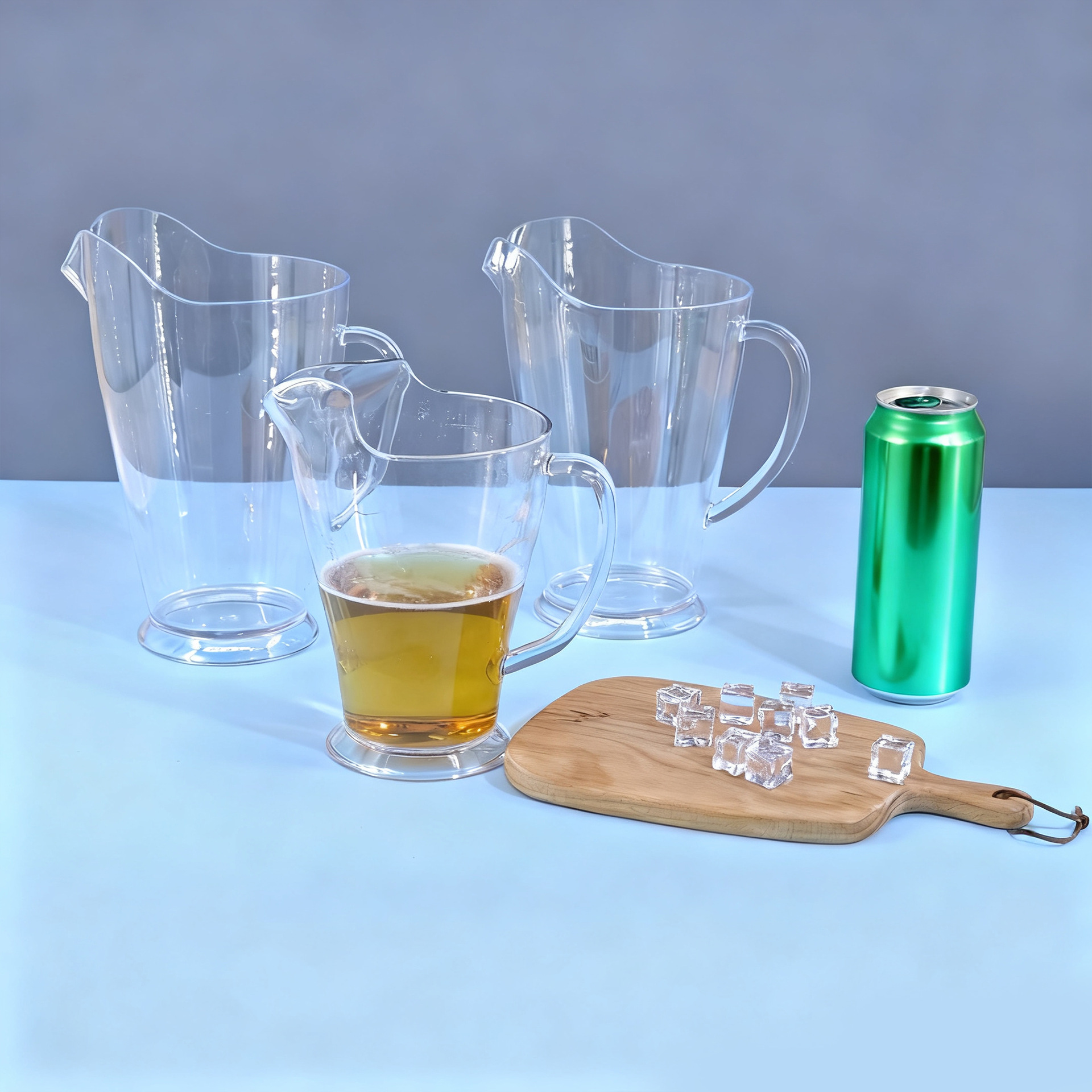 Personalizada de gran capacidad hervidor de cerveza de plástico doméstico acrílico transparente al aire libre resistente al calor hervidor de escala de cinta fría