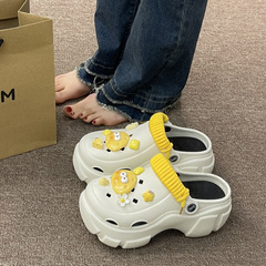 厚底EVA洞洞鞋女款夏季外穿增高新款網紅沙灘防滑松糕包頭涼拖鞋