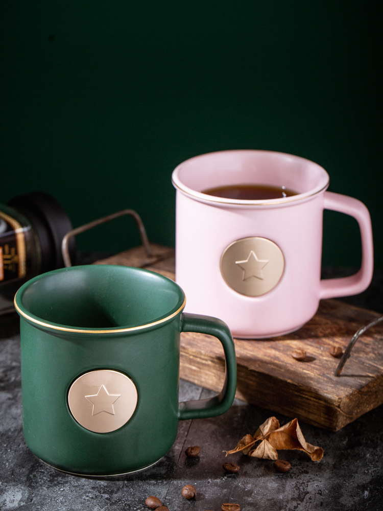 Taza de esmalte de bronce original, taza de cerámica, taza de café, taza de agua, logotipo impreso publicitario