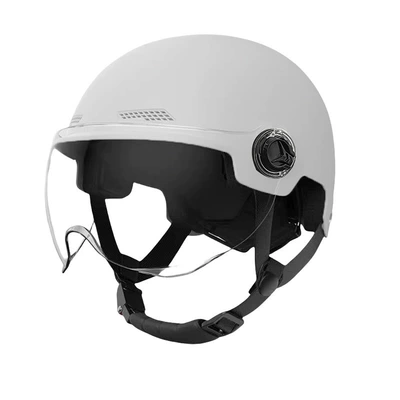 Motosiklet kaskı (dəbilqə), All Seasons, Lightweight Safety Helmet Hd - 3c-certification-pure-white-short-penetration-one-size-fits-all