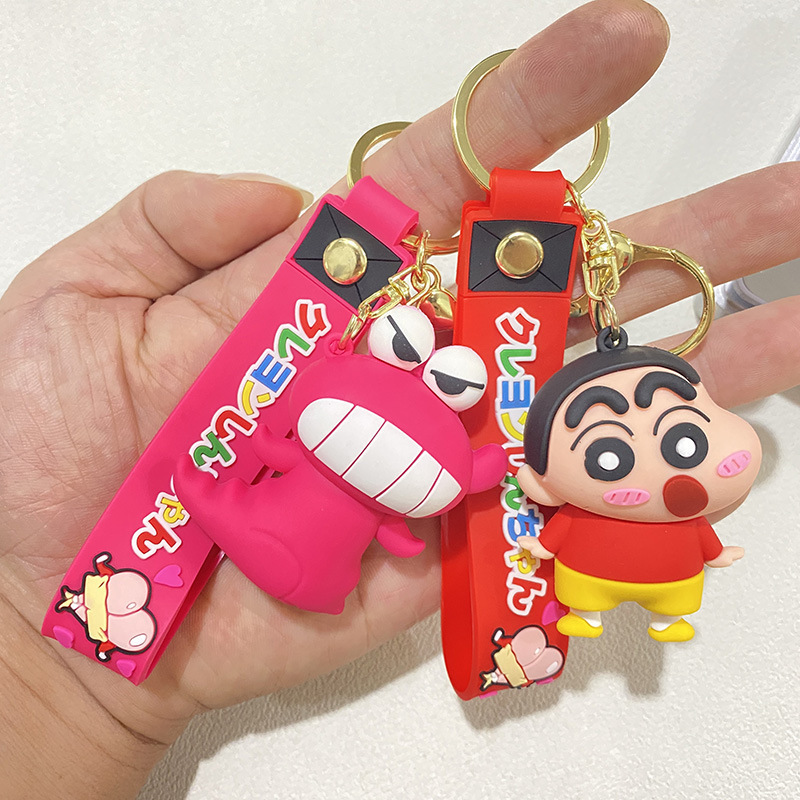 New Doll Cute Crayon Shin New Keychain Dinosaur White Crocodile Pendant Doll Machine Gift Accompanying Gift