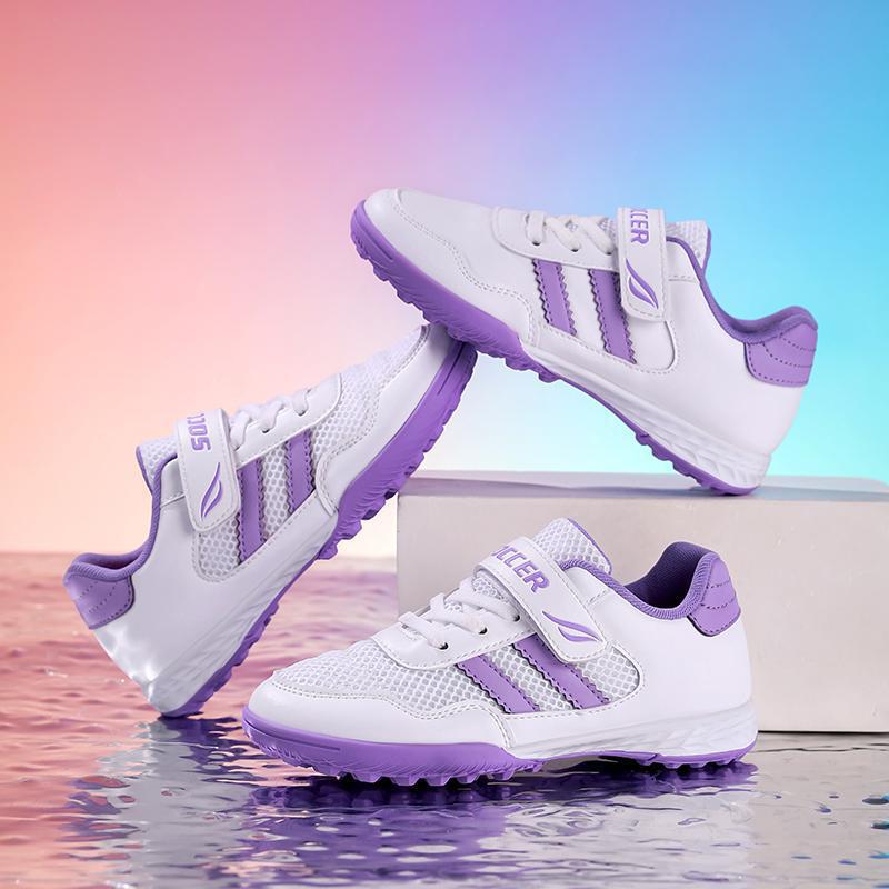 Girls' Professional Soccer Shoes with Studs, Velcro for Elementary School Students, Suitable for Middle School, Adults, Children, Boys' Tf Training Shoes