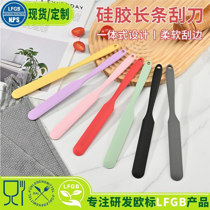 Kitchen integrated silicone spatula long strip baking spatula cake cream stir spatula bread jam spatula spot stock