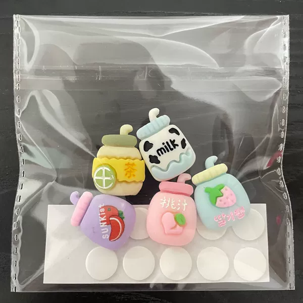 Summer cold drink series 5 packs and 1 pack (5 fixed style resin buckle+10 point glue)