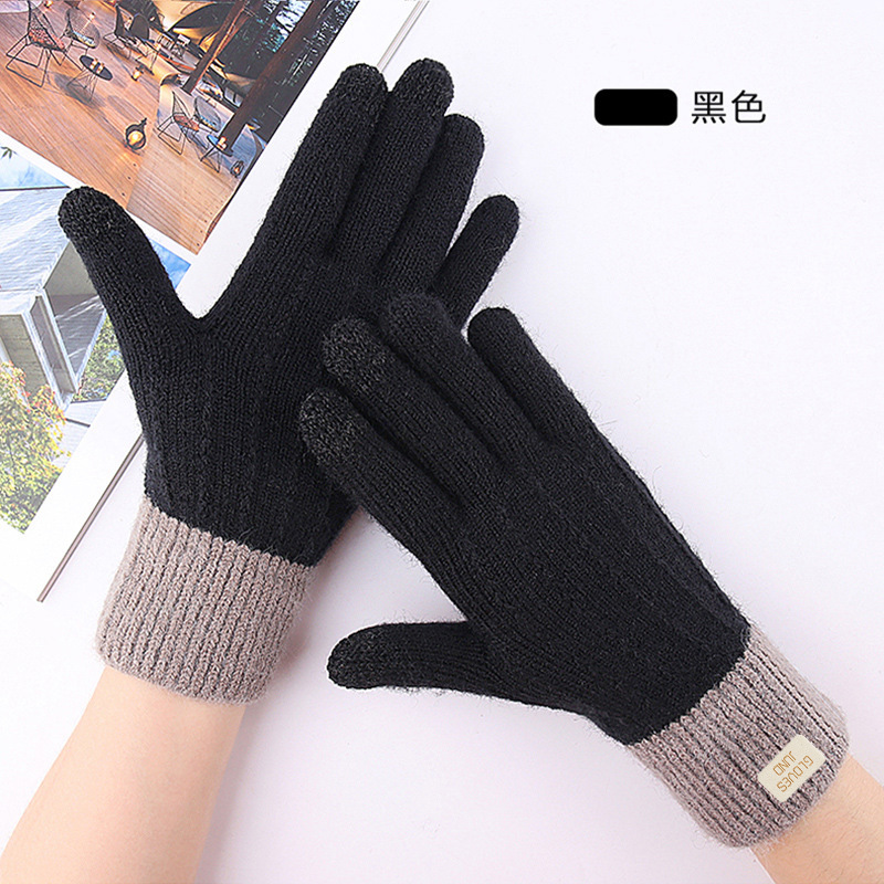 Guantes cálidos con pantalla táctil y diseño de pata de gato, seleccionados con cuidado, a bajo precio, para mujer, guantes de punto gruesos con forro polar para otoño e invierno, para protección contra el frío.