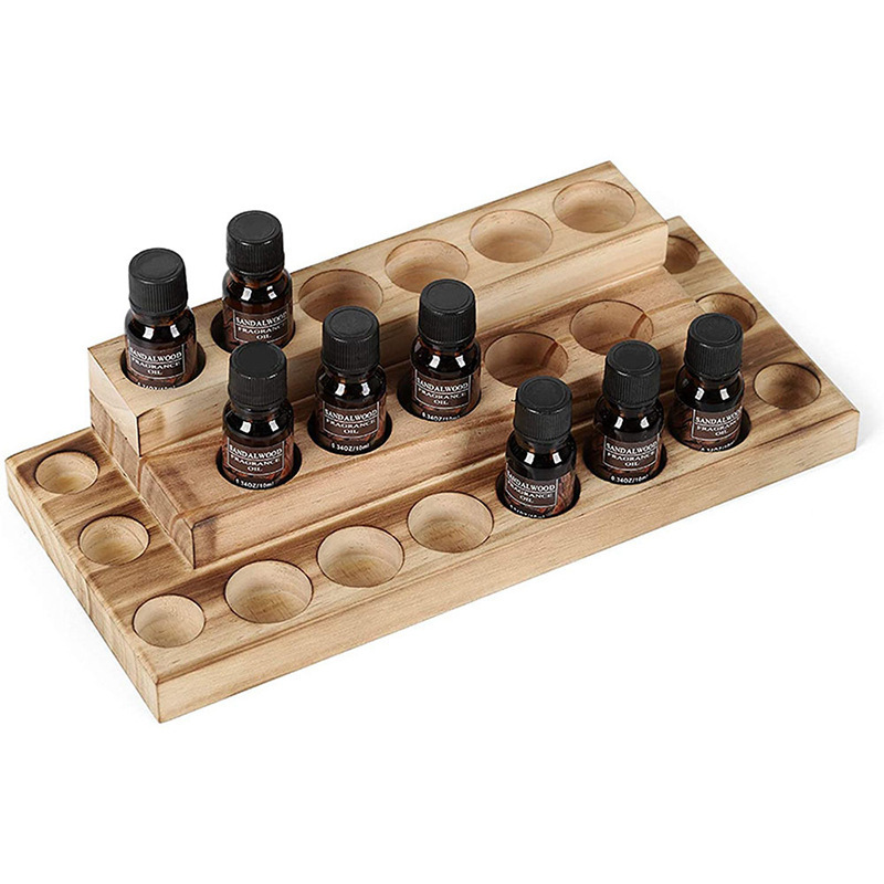 Estante de clasificación de mesa de cuatro capas Estante de exhibición de madera maciza de aceite esencial multifuncional Estante de almacenamiento de cosméticos de aceite esencial de escritorio