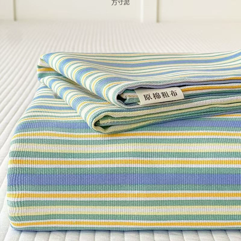 Утолщенные хлопковые нитки, старая хлопковая простыня, односпальный домашний комплект из трех предметов, двуспальный студенческий общежитие, односпальный дышащий оптом