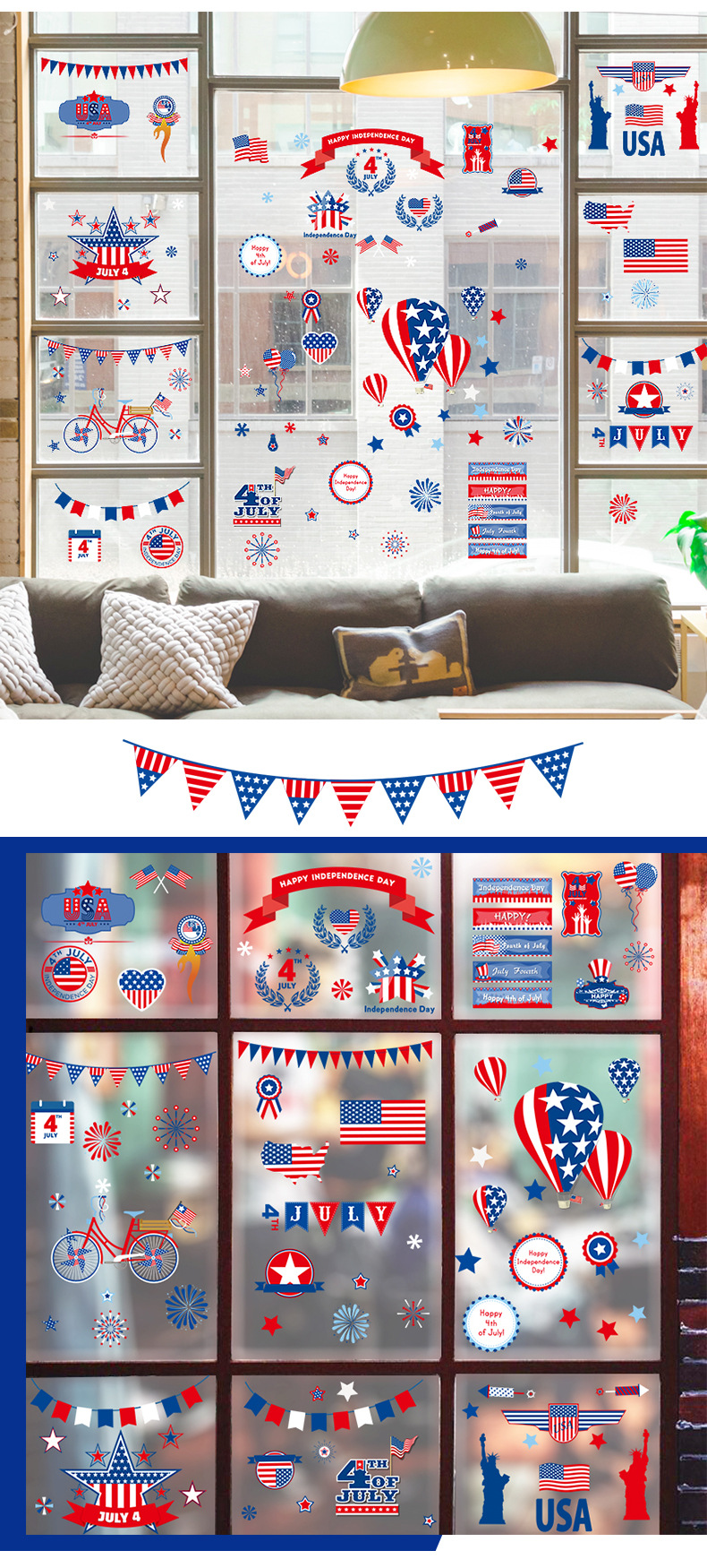 Fashion United States Independence Day Wall Stickers Wholesale display picture 4