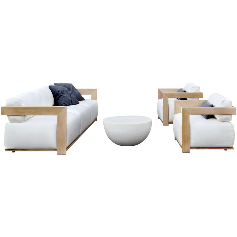 Al Aire Libre sofá teca Villa ratán sofá Hotel Patio jardín sofá de madera maciza diseñador modelo muebles de la habitación