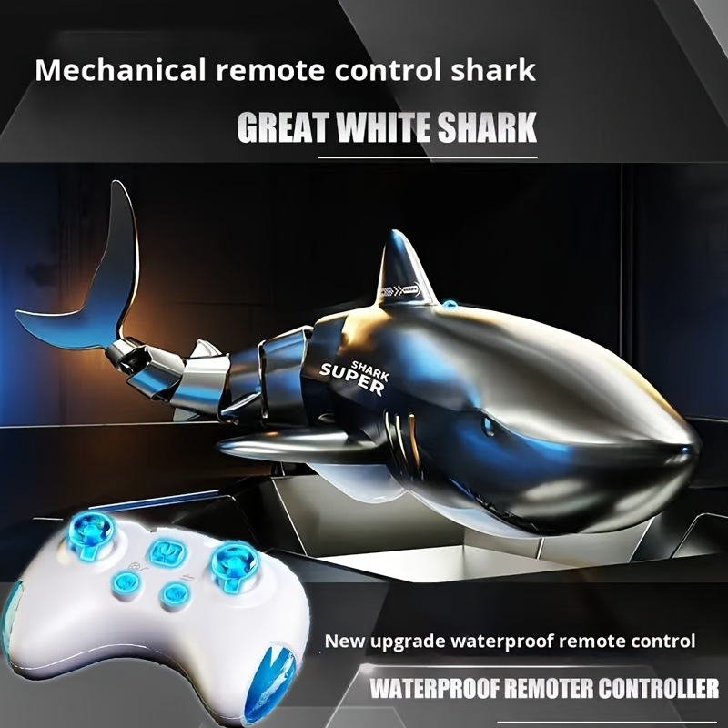 Juguetes infantiles de control remoto de tiburón recargables transfronterizos se pueden lanzar simulación de agua se balanceará modelo de tiburón control remoto juguetes de barco
