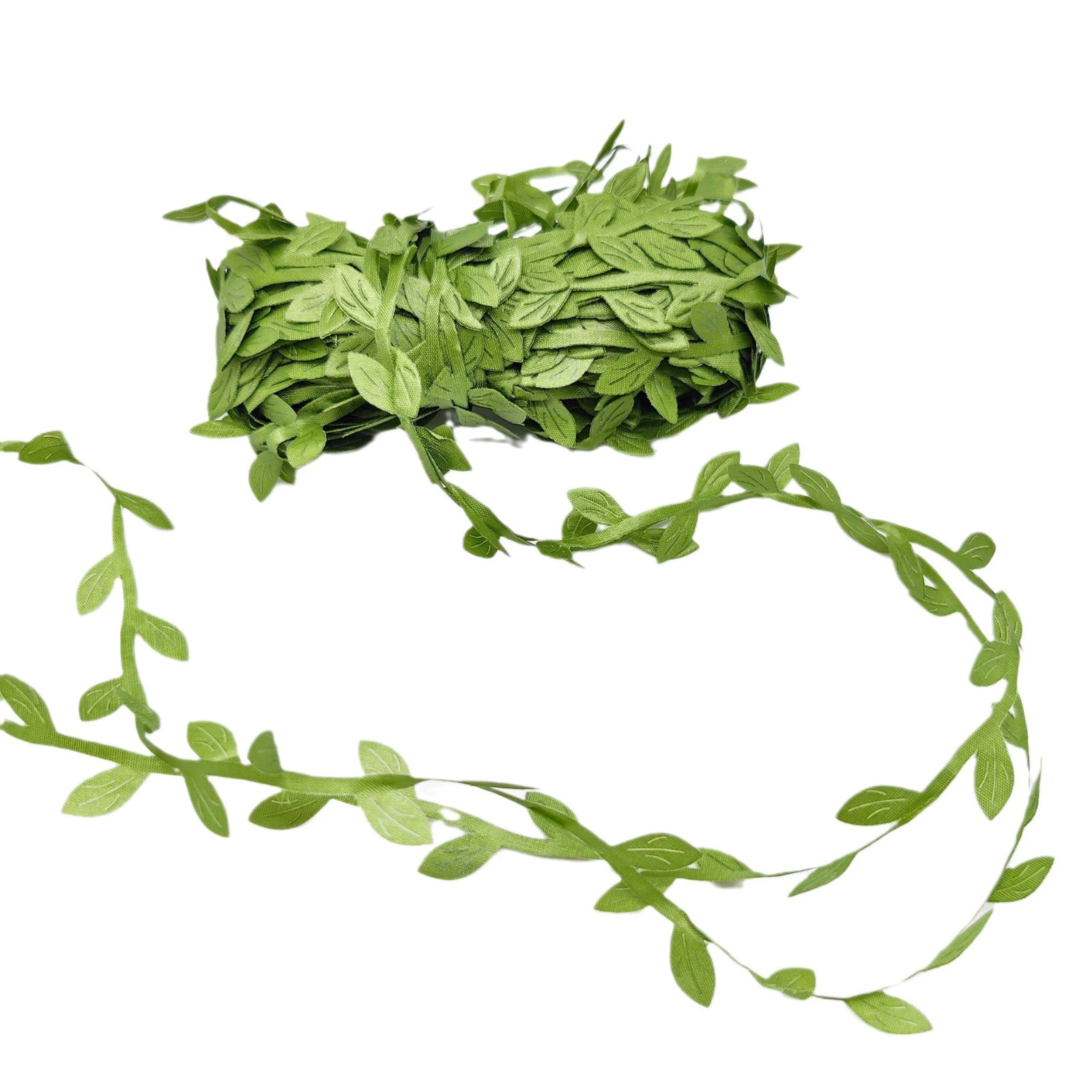 Simulation Vine Leaf Garland (Fabric), 200 m Roll, Green DIY Floral Decoration