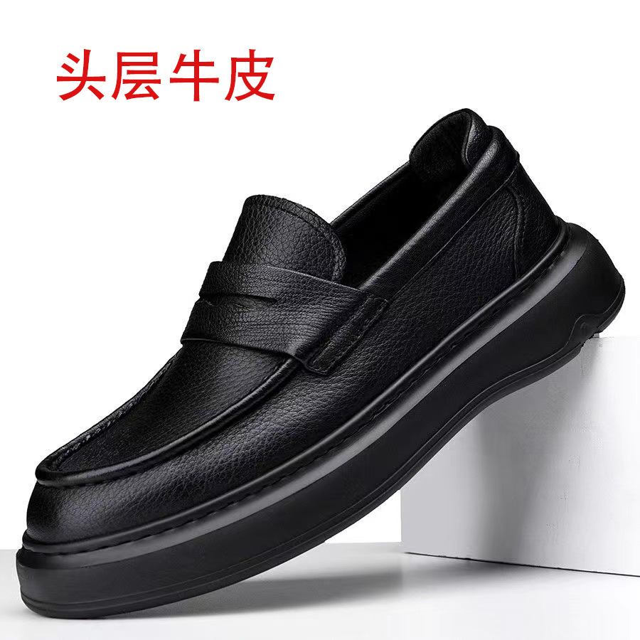 温州真皮男鞋春夏新款男士牛皮商务正装软底百搭男休闲皮鞋男