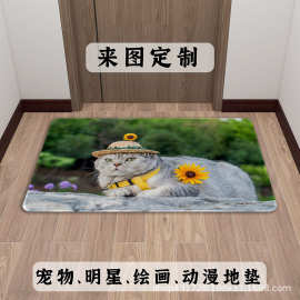 diy图片地垫宠物猫咪照片可印垫子礼物可拆洗防滑狗脚垫工厂代发