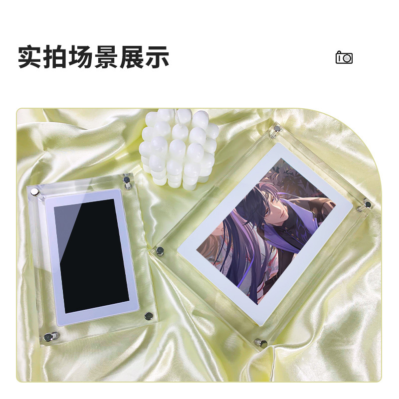 Transfronteriza marco de fotos digital acrílico transparente reproductor de vídeo regalo hogar escritorio decoración dinámica electrónica álbum