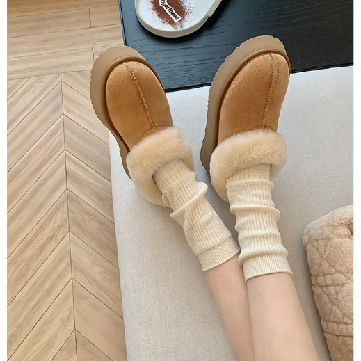 【苏家同款】4.5cm暖暖鞋~保暖雪地靴厚底毛毛拖鞋女棉鞋雪地靴