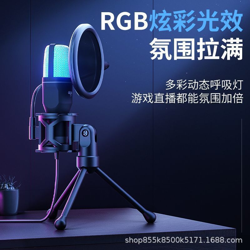 爱国者K18麦克风电脑台式直播话筒降噪游戏会议声卡专业录音设备|undefined