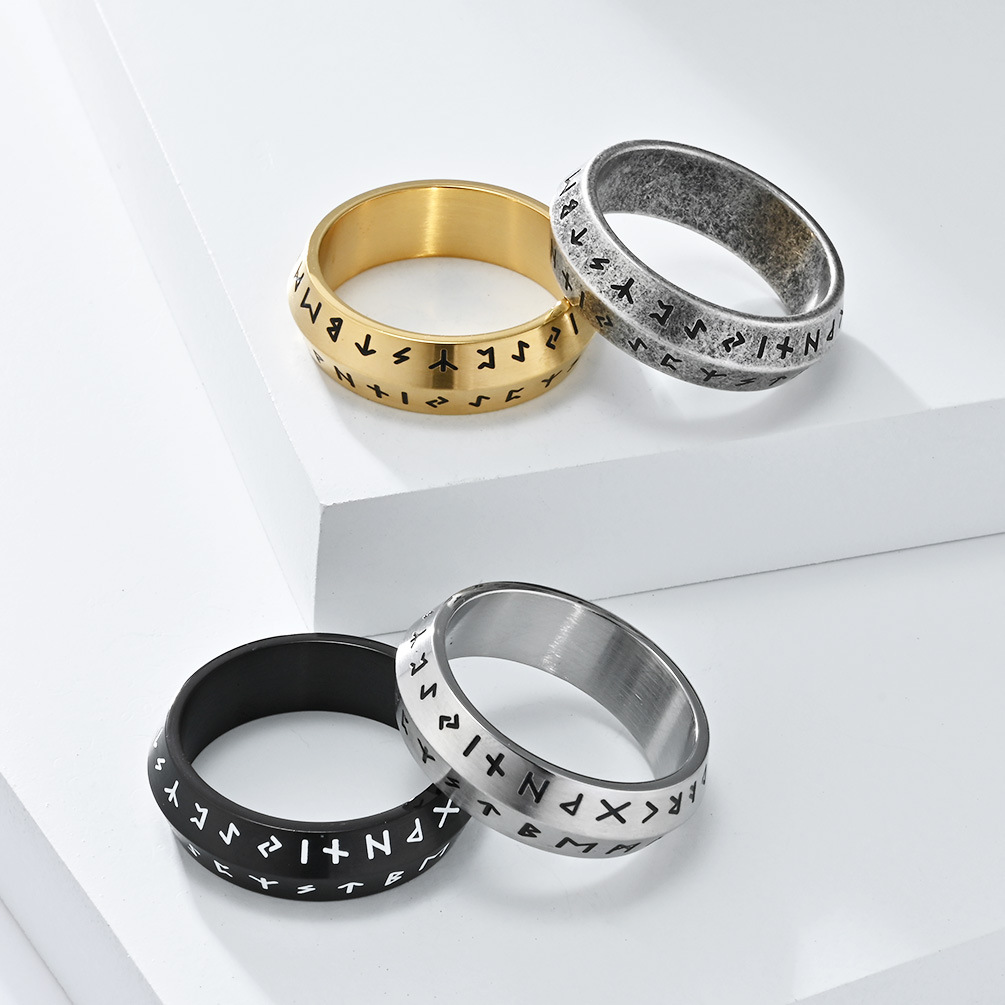 13g Weight Rings Classification 7, 8, 9 Ring Size 1 Piece Quantity Casual, Daily Occasion Titanium Steel Material Symbol Pattern Unisex Gender Polishing Design Hip-Hop Style Hip-Hop Symbol Titanium Steel Polishing Unisex Rings 9