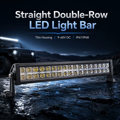 9-60V 120W ultra-thin double-row automotive LED strip light, off-road spotlight, for construction vehicles and trucks, model TH-DT0240Z (Roof Light)