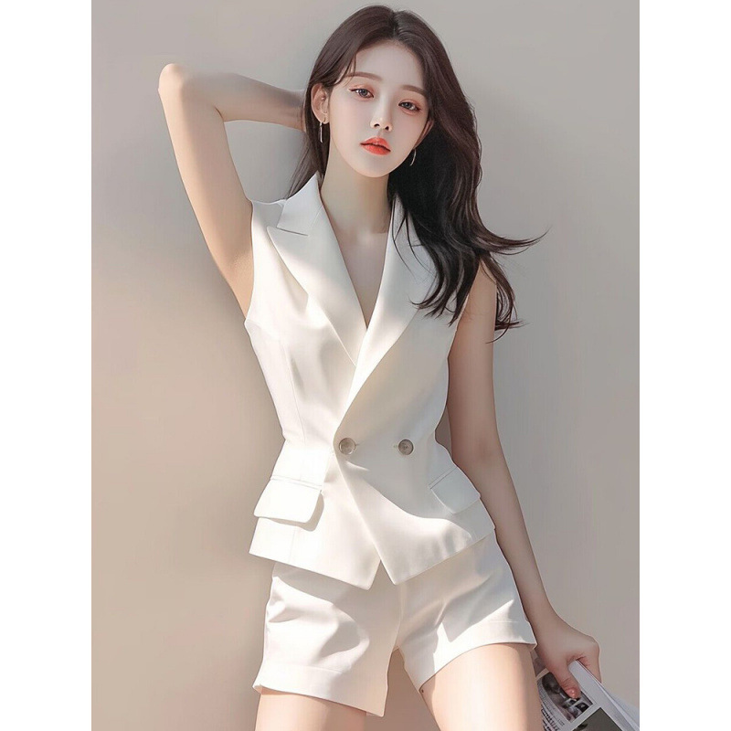 French professional suit women's summer with a set of capable temperament small man suit waistcoat shorts two-piece set