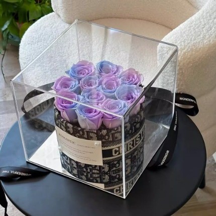 Rosa Preservada, Estilo Fragancia Pequeña, Ramo en Forma de Abrazo, Regalo Creativo para el Día de San Valentín, Adorno de Flores Preservadas de Alta Gama