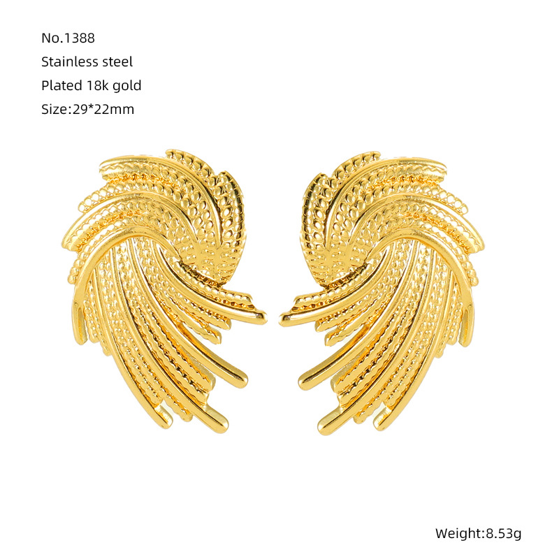 Europa y América transfronteriza personalidad exagerada línea trenzada espiral diseño pendientes en stock al por mayor