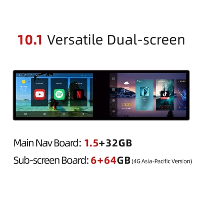 Universal Navigation Dual-Screen System, Passenger Car display - 101-inch-performance-refreshed