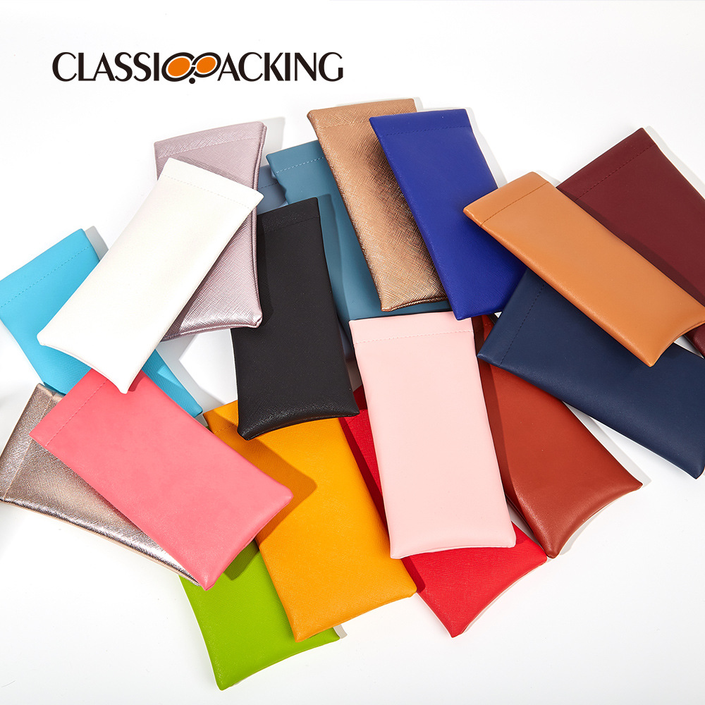 Simple Solid Color Glasses Bag Student Myopia Storage Bag Pvc Shrapnel Cross Pattern Glasses Bag In Stock