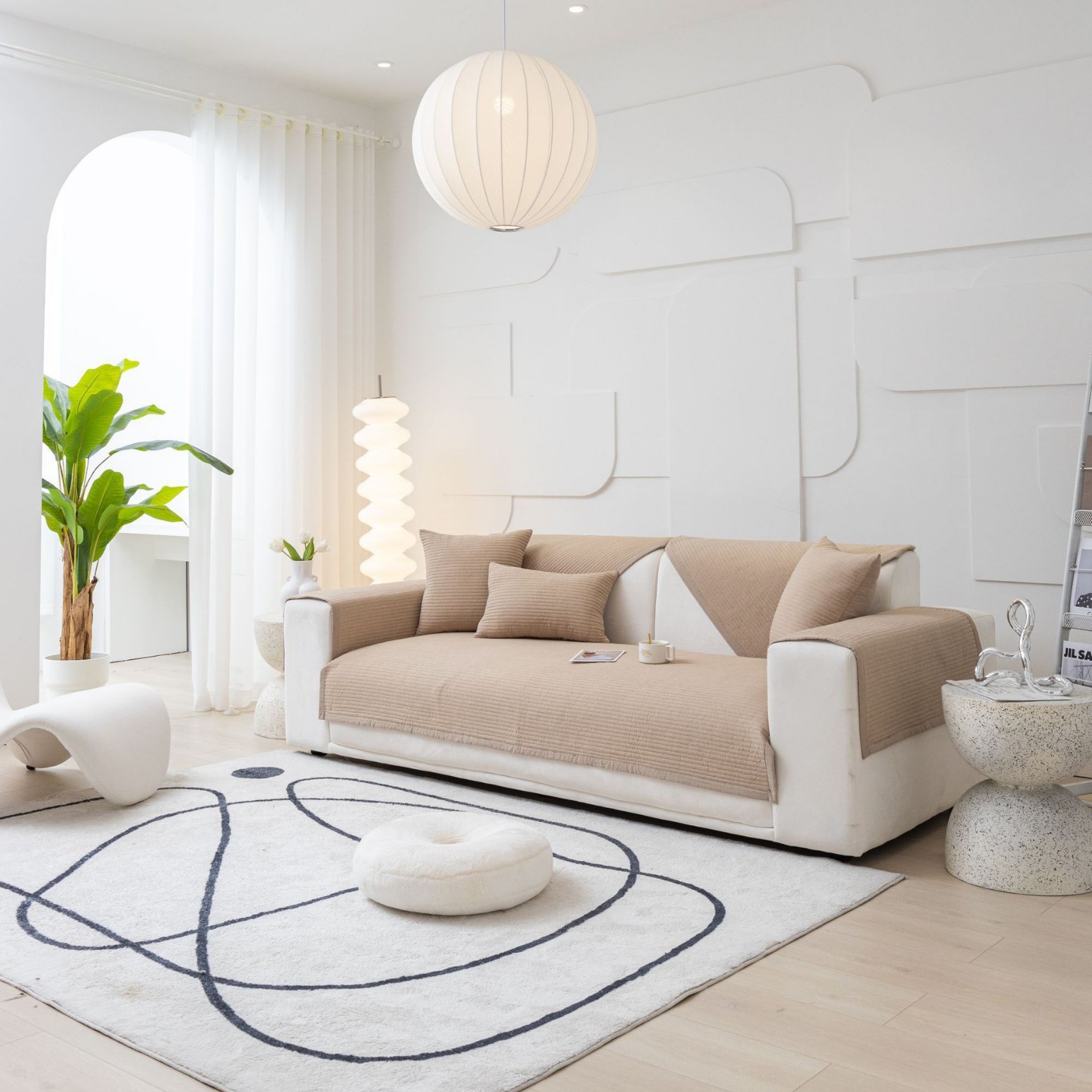 Capa de almofada de sofá em algodão antiderrapante estilo nórdico_voghion.com